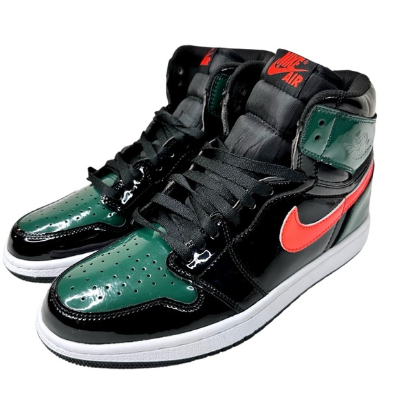 SoleFly x Jordan 1 Retro High Sneakers Patent Art Basel Miami  Black SZ. 8.5 - Picture 4 of 16